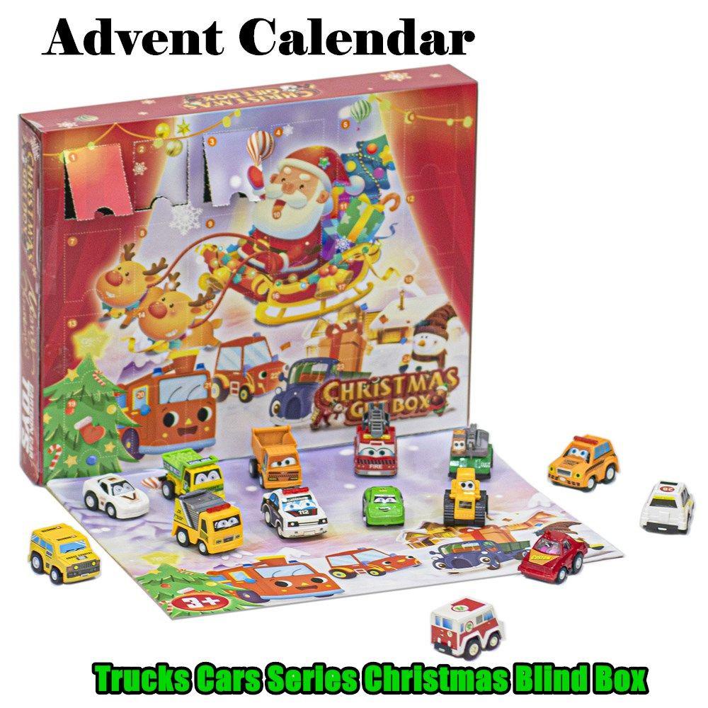 Solighter Kalender Adven Natal Kejutan Box Gift Box Anak Laki Laki Car Blind Box