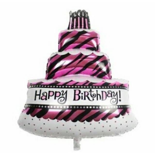 balon foil kue ulang tahun pink biru balloon birthday cake decoration party dekorasi pesta