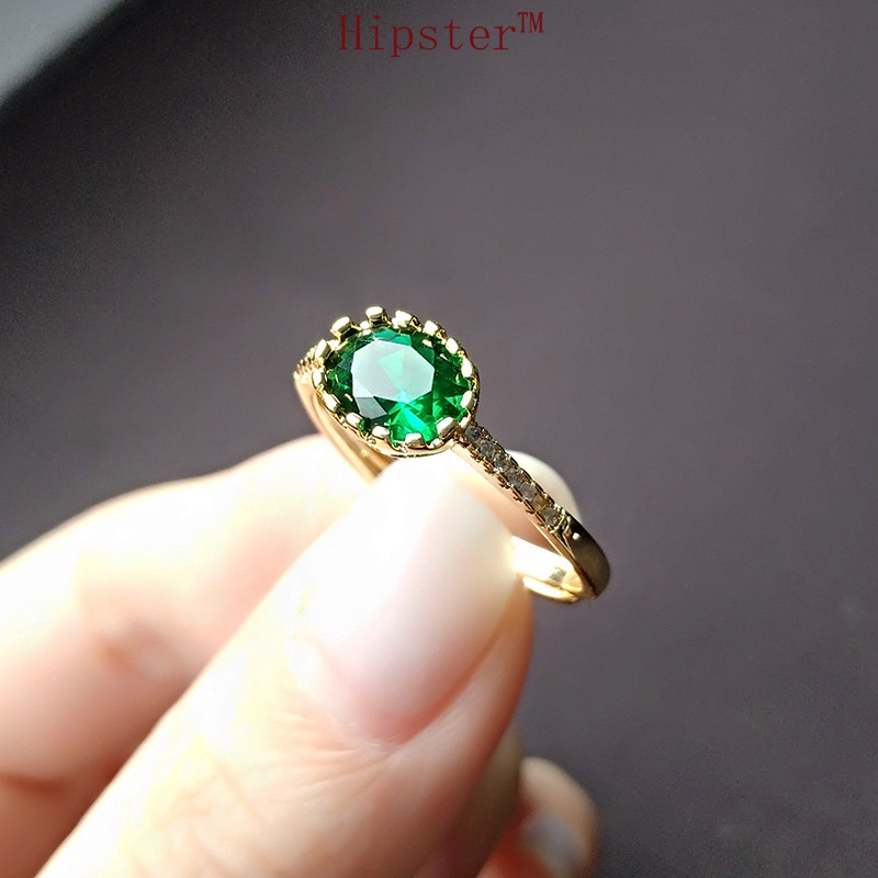 Best-Selling Button in Europe and America Hot Sale Fashion Luxury Emerald Egg Ring