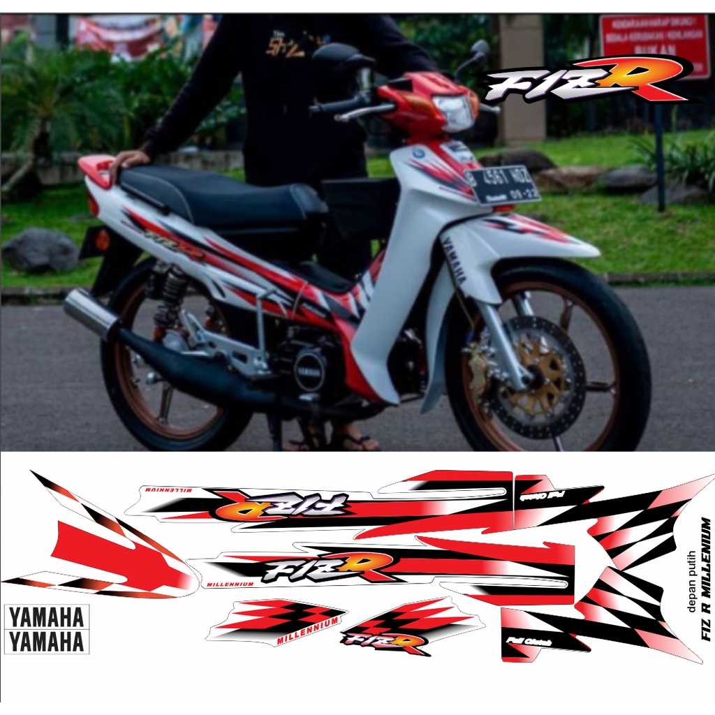 STRIPING FIZR MILLENIUM PUTIH MERAH MILENIUM
