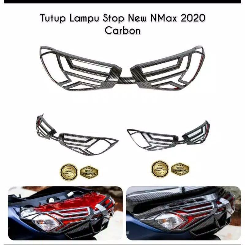 COVER TUTUP LAMPU STOP NMAX NEW CARBON NEMO/ TUTUP COVER STOPLAMP NEW NMAX 2020 CARBON NEMO