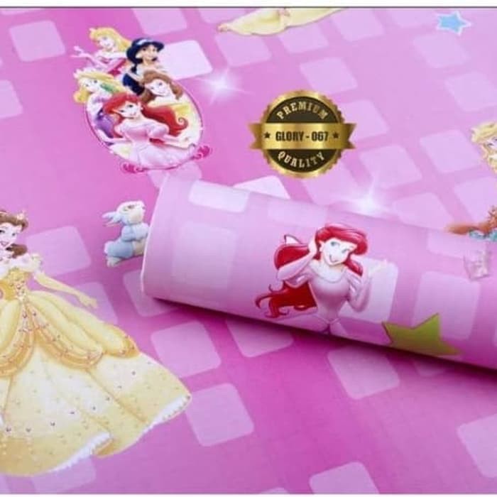 Wallpaper Stiker Dinding Motif Princess Pink