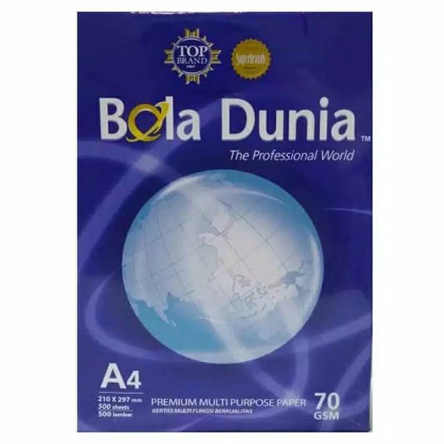 

Kertas A4 70 gram / kertas HVS A4 70 gram Bola Dunia