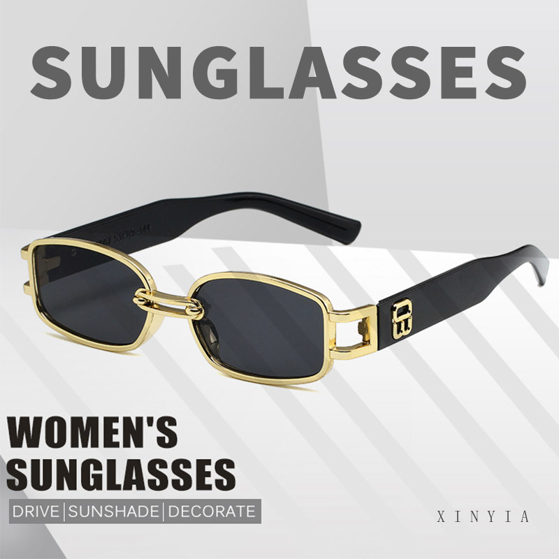 【TERSEDIA &amp; COD】Kacamata Hitam Korean Ulzzang Gaya Wanita Rectangle Shades Retro KACA MATA Sunglasses