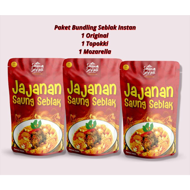 

(Paket Bundling Seblak Instan)1 Original, 1 Topokki, 1 Mozarella