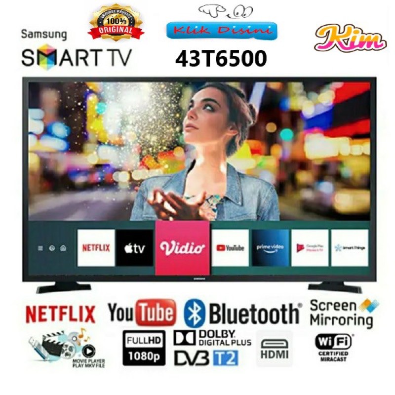 SAMSUNG LED 43 inch 43T6500 SMART TV FULL HD DIGITAL HDR - UA43T6500AK