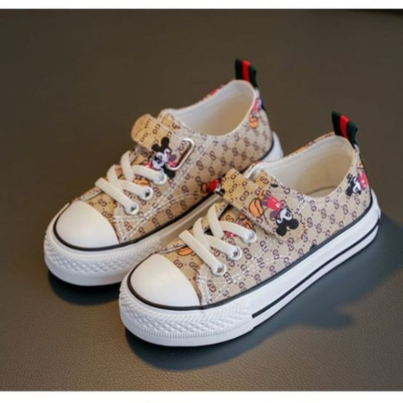 sepatu anak gucci mickey kanvas casual