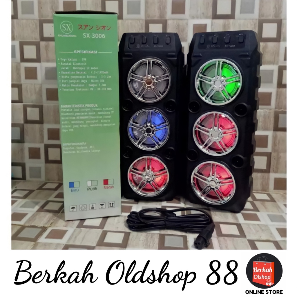 BERKAH OLDSHOP 88 - SPEAKER KARAOKE 3 TINGKAT SX-Y3006 (FREE MIC+KABEL USB) - SPEAKER TERBARU