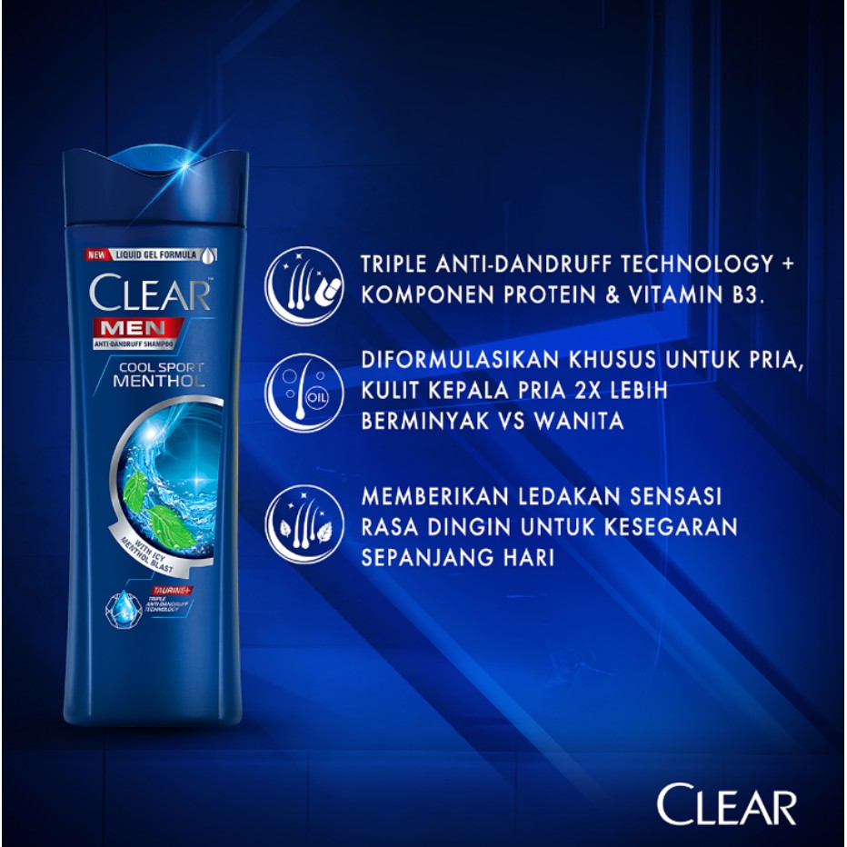 Clear Shampoo Cool Sport Menthol Men 300 ML