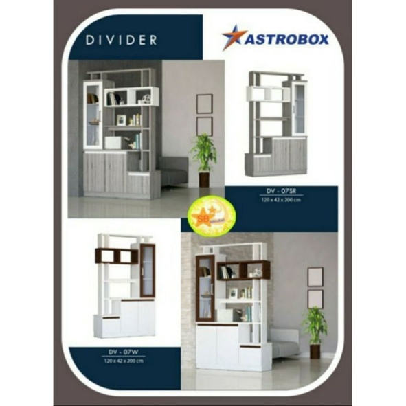 LEMARI PAJANGAN/PENYEKAT RUANGAN MINIMALIS 2 MUKA