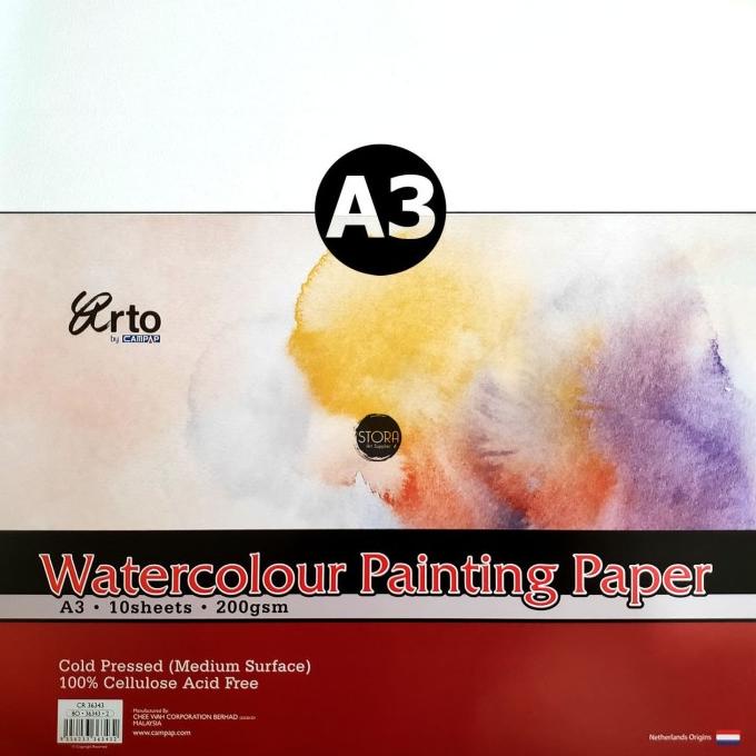 

(BISA COD) Arto Watercolour Painting Paper A3 200Gsm Kertas Cat Air Cellulose FREE ONGKIR Kode 81