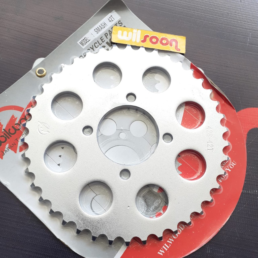 Gear Belakang / Rear Sprocket Gear Suzuki Smash / Shogun New 428 - 42T Wilwood Chrome-1