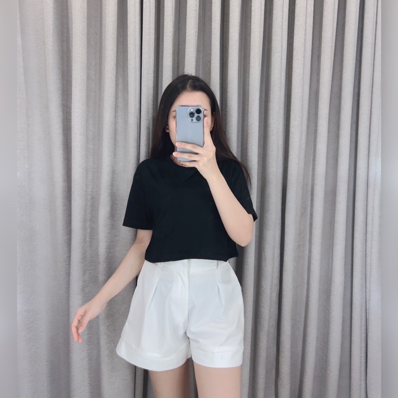 Nora pocket crop / Crop top / Atasan wanita crop