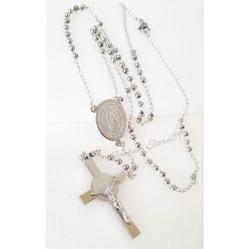 Kalung Rosario Silver Kalung Rohani Kalung Doa Rosario Titanium Impor RS03