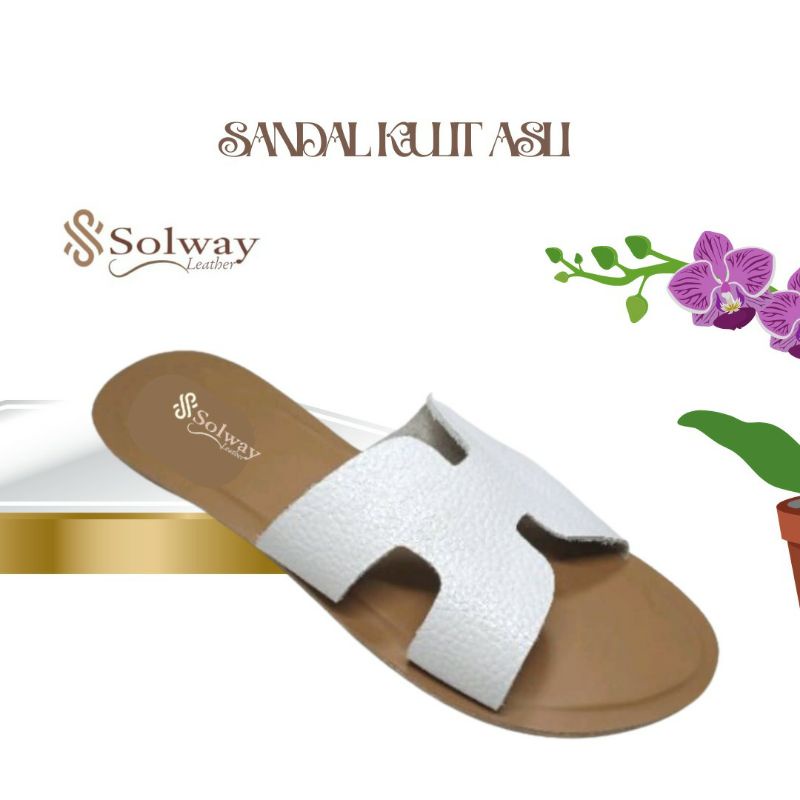 sandal kulit asli wanita model kekinian trendy SW0095.
