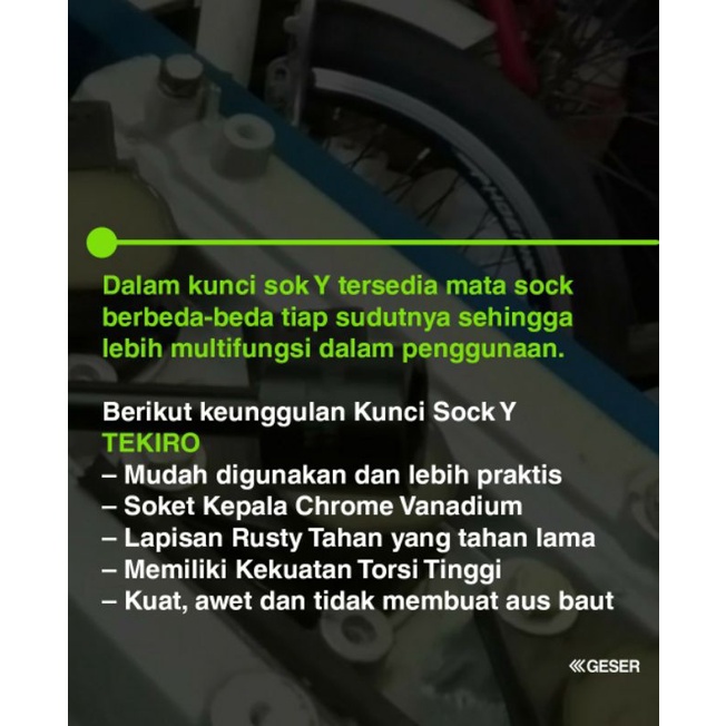 TEKIRO Kunci Y Pendek 8 - 9 - 10 Y-Type Wrench 8 - 10 - 12 Sok 10 - 11 - 13 Socket 10 - 12 - 14 12 - 14 - 17