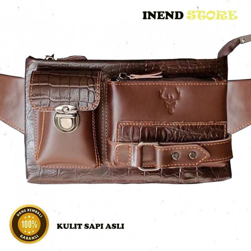 TAS SELEMPANG PRIA WRL 2711 ORIGINAL MOTIF CROCO BUAYA TAS SELEMPANG MOTIF BUAYA KULIT SAPI ASLI MOD