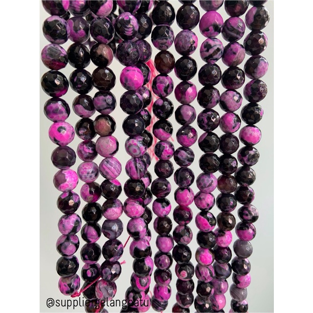 bahan batu 10mm CARNELIAN UNGU CUTTING aksesoris FACET PURPLE manik