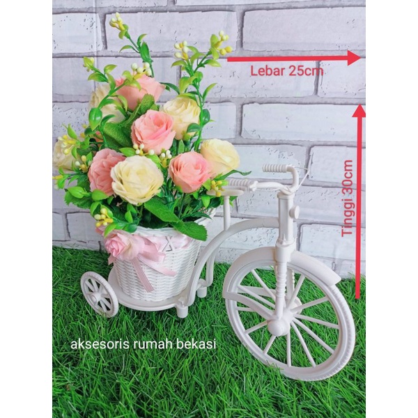Terlaris Pajangan sepeda bunga