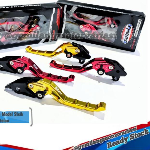 ➶ Handel Handle Rem Motor Variasi Model Sisik Stelan Full Cnc Premium Sepasang Impor - Hendle rem Mo