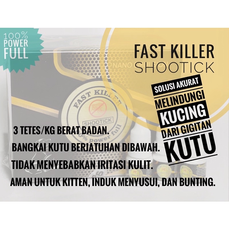 Obat tetes kutu kucing FAST KILLER SHOOTICK Pembasmi Penghilang Kutu Anti Parasit Detick Revolution Terbukti Ampuh Obat Kutu Kucing