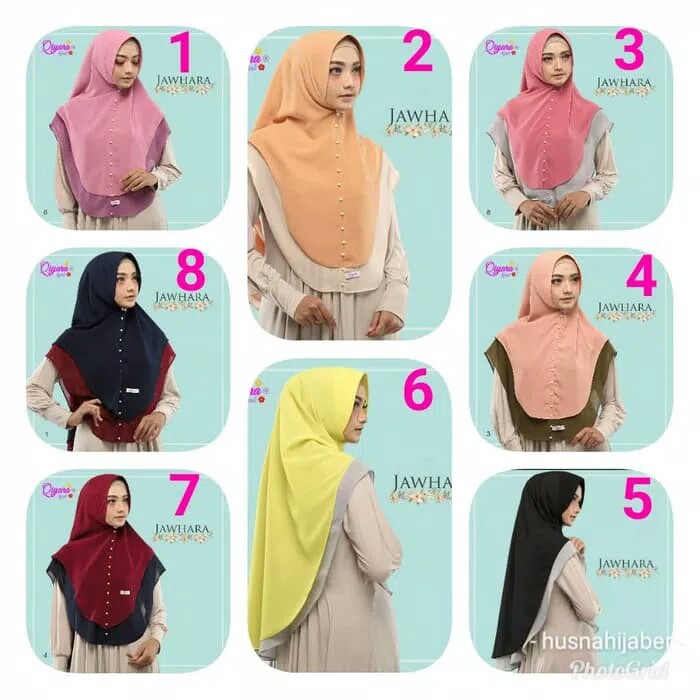 KHIMAR JAWHARA 2 WARNA SIFON PREMIUM DOUBLE LAYER KERUDUNG CANTIK WANITA MUSLIMAH NEW MODEL ELEGANT