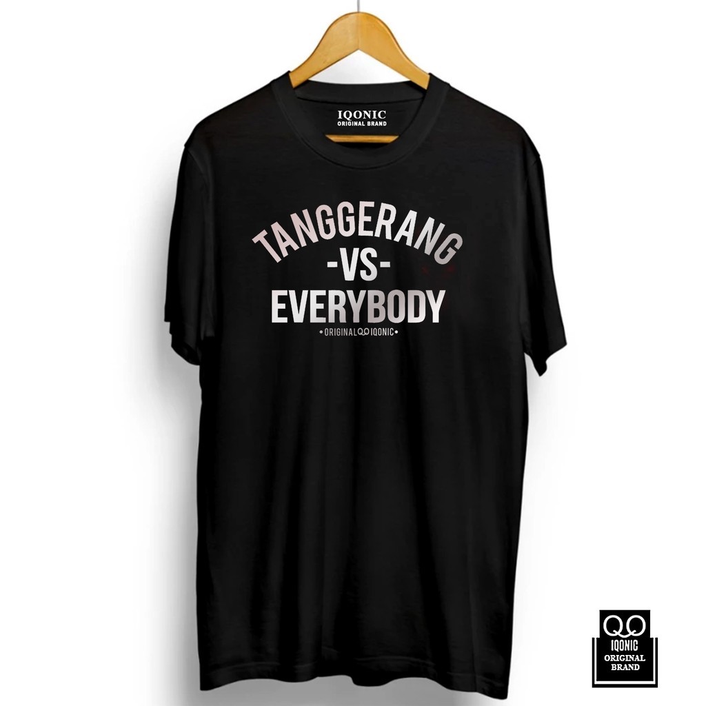 Kaos Distro Men &amp; Women TANGGERANG VS EVERYBODY Text Silver - Original Premium Quality 100% C