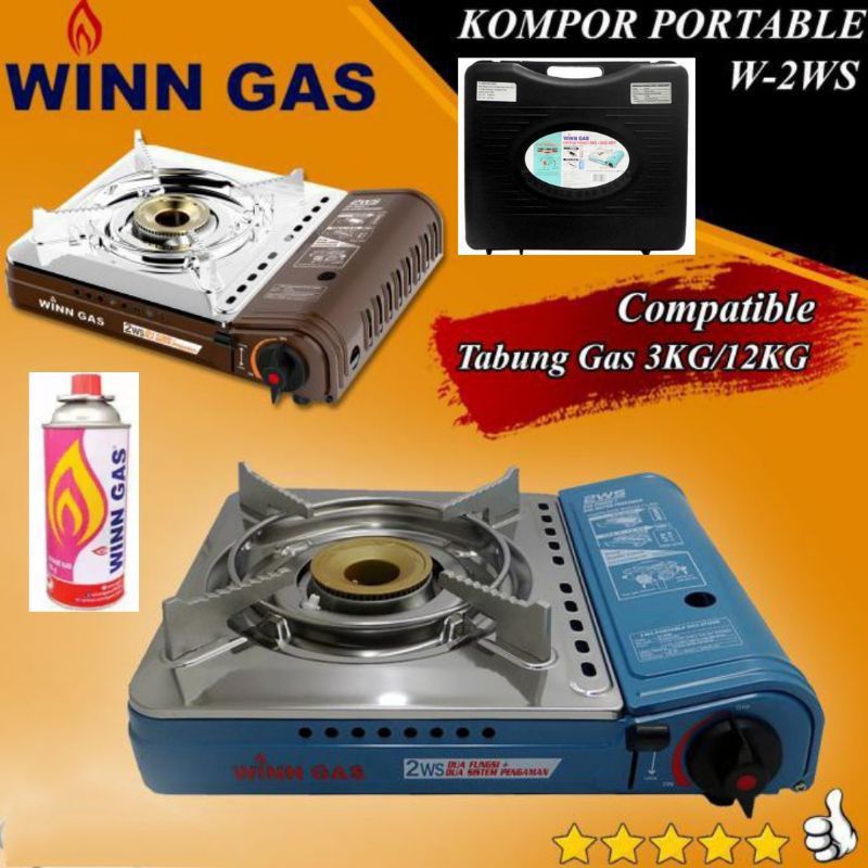 Winn Gas W 2WS Kompor Anti Meledak Kompor Gas Portable Dual Gas Double Safety