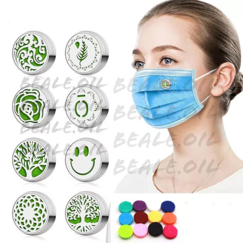 BEALE Pin Masker Klip Diffuser Stainless untuk Masker Magnet FREE 3 pads Pengharum Masker Mask Clip bros magnetic 12mm kecil Mask Diffuser pengharum Mask Diffuser Essential Oil face mask Diffuser Clip Klip Magnetic Masker Aromaterapi Magnet mask patch