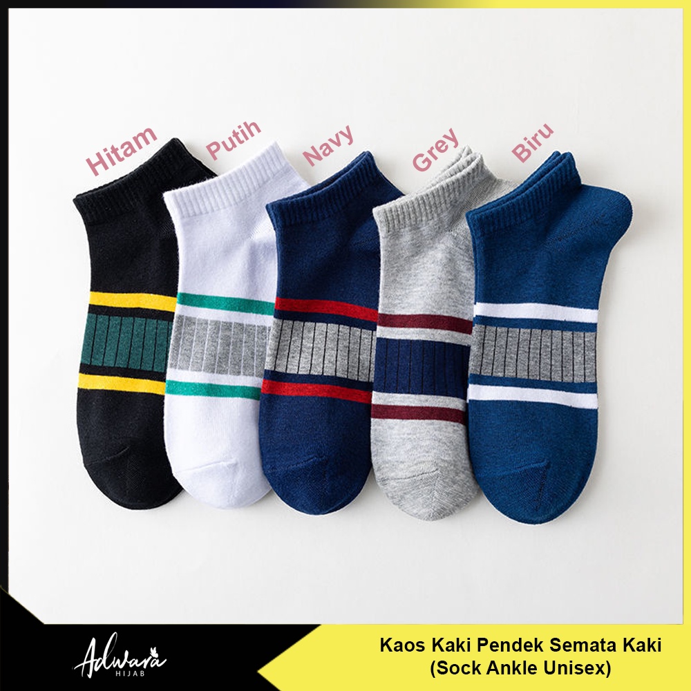 Kaos Kaki Pendek Semata Kaki Pria Wanita / Ankle Sock Unisex Import Premium