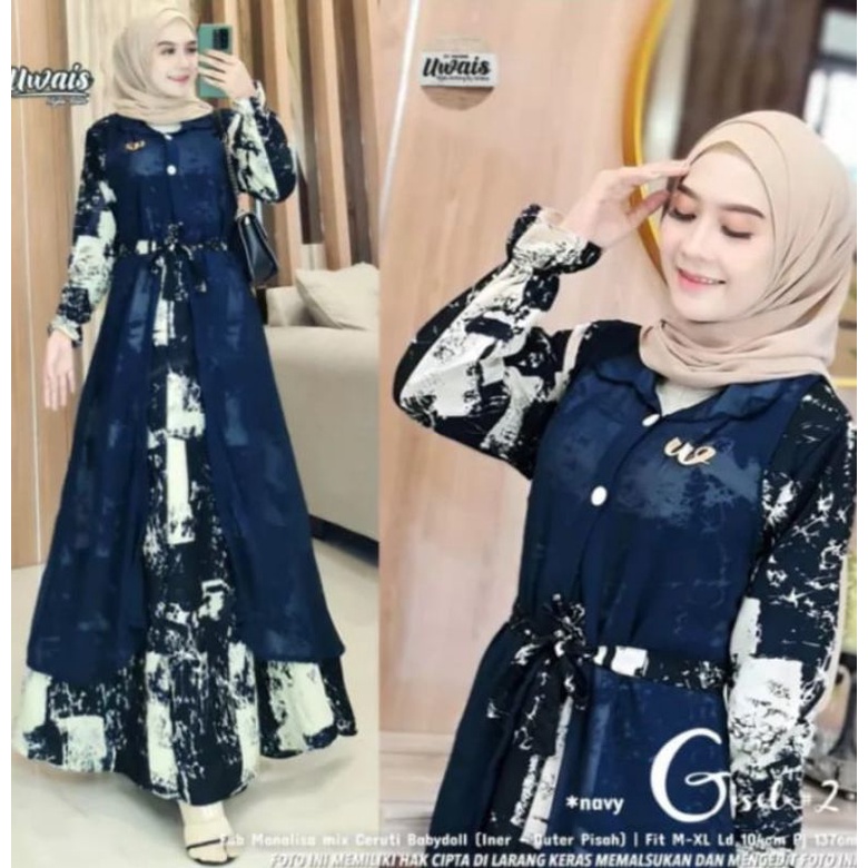 Gamis Gisel one set Monalisa/ [Terbaru] gamis Gisel/ gamis monalisa