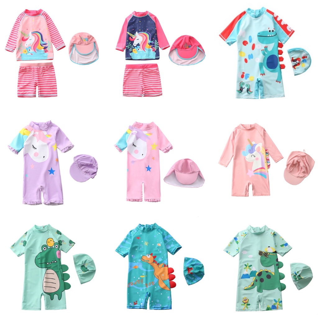 Baju Renang Jumpsuit Unicorn Swimsuit Renang Unicorn dan Dino Pakaian Renang Unicorn LUCU JR