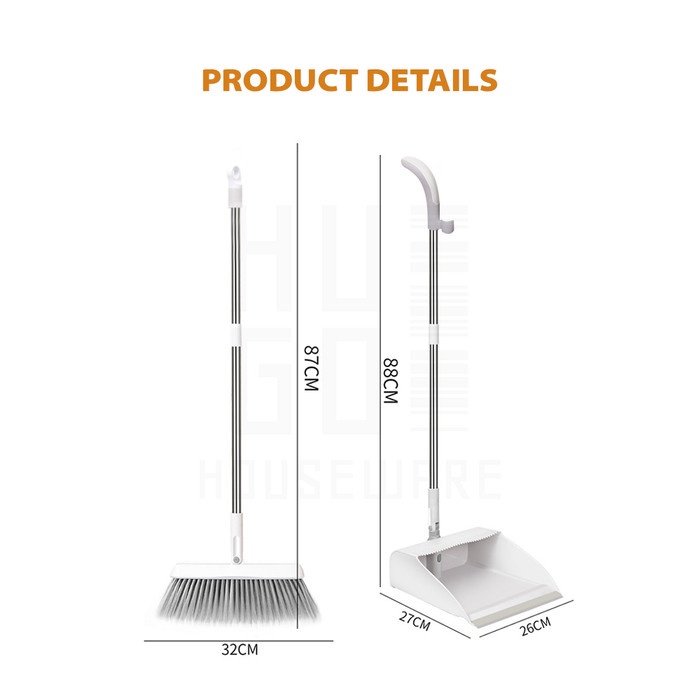Set Sapu Pengki Pembersih Broom Set Dustpan Sapu Lipat Praktis
