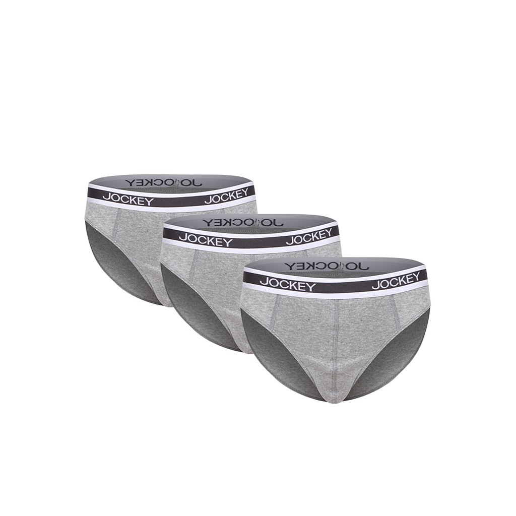 Jockey Brief Underwear Pria M-Bfbhes218K101 Heather Grey