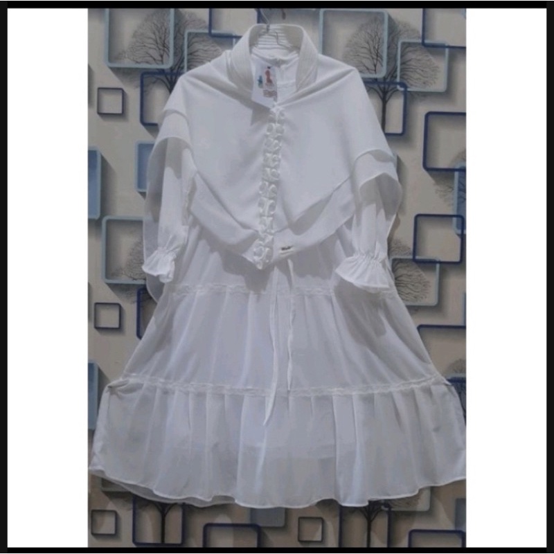 Gamis putih Renda Manasik