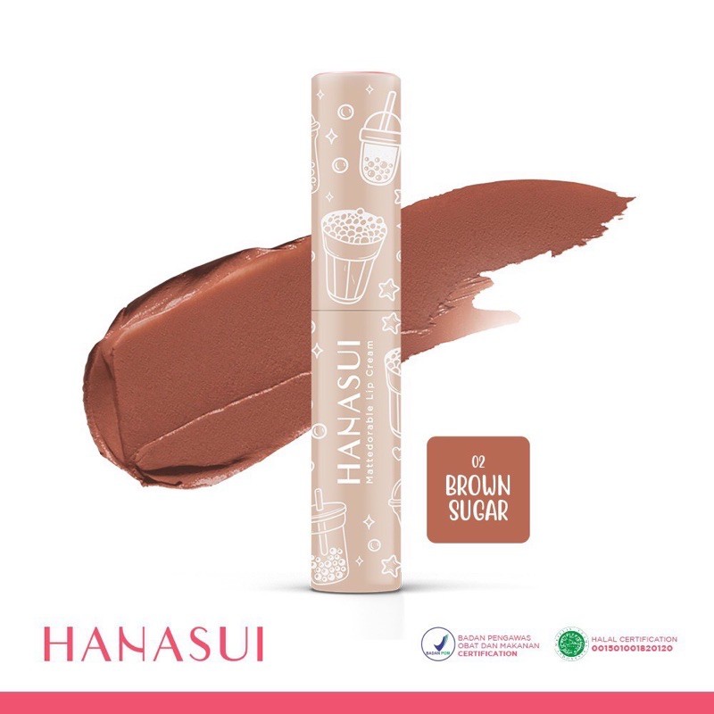 ORI BPOM hanasui mattedorable lip cream boba edition edisi lipcream matte velvet waterproof limited