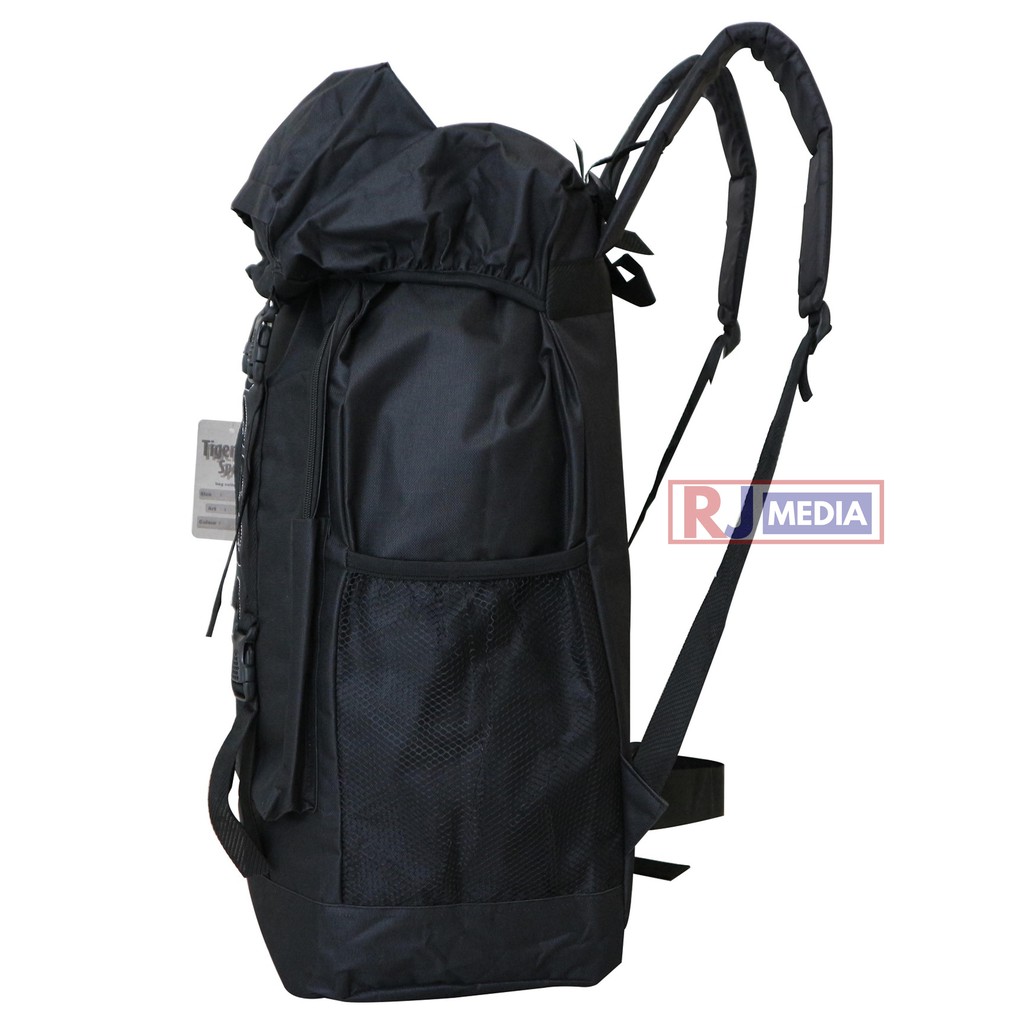 Ransel Gunung LAROS Warna Hitam Carrier Hiking Traveling Mudik Berkualitas Kuat Nyaman Di Punggung Bahan Tebal Kuat Awet Stylish Simpel