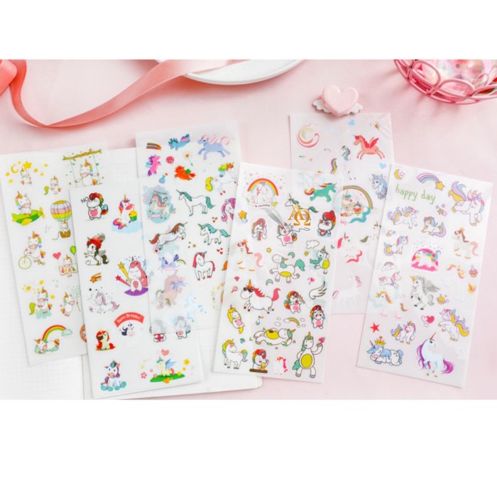 

Sticker Kartun Korea Motif Unicorn Imut 2nd Edition