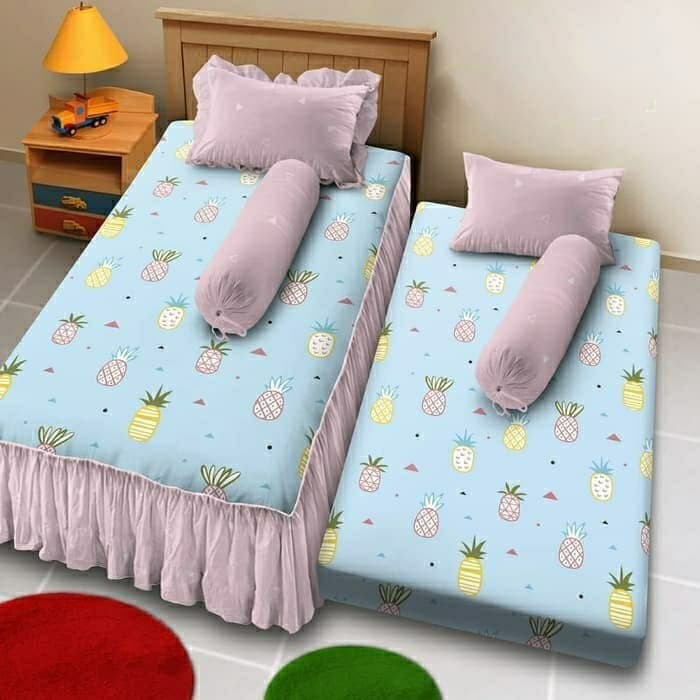 Murah Sprei Sorong Rumbai / flat (2 in 1) Kintakun Uk 120 Nanas