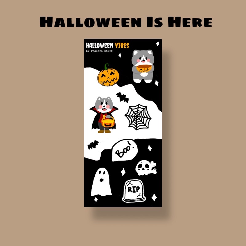 

Phaedra Stuff - Halloween Vibes Sticker | halloween stiker | creepy cute sticker | aesthetic sticker