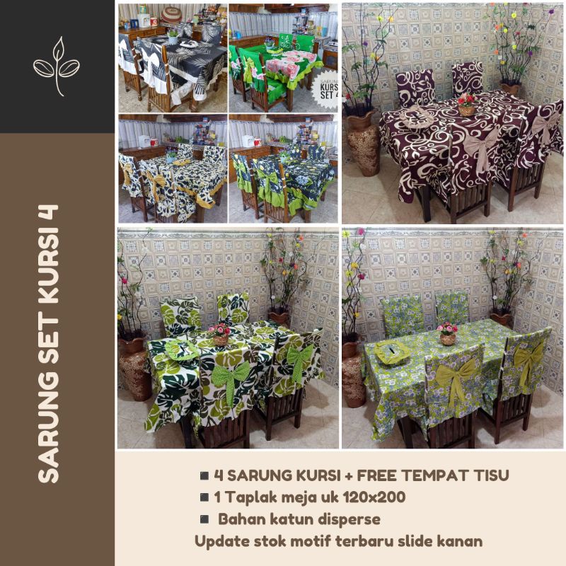 PROMO SET KURSI 4 Homeset / Kitchenset / Taplak Meja Makan / Set Kursi