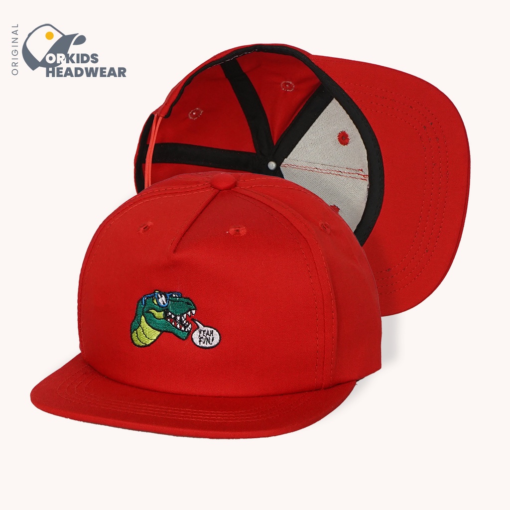 ORKIDS Topi Anak Laki Laki Snapback Newera Dinofun Red-1