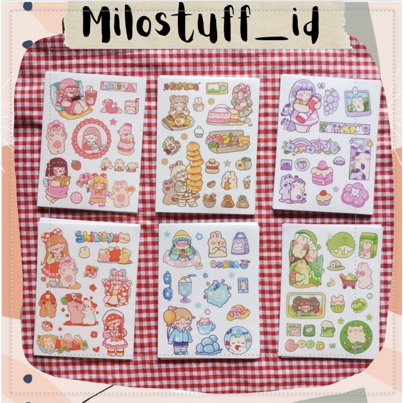 

[MILOSTUFF_ID] 1 Lembar Sticker Deco Motif Cutie Girl Colour Untuk Jurnal DIY Scrapbook--MS0002