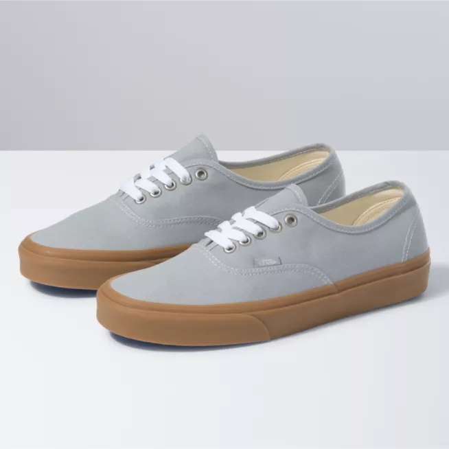 Sepatu Sneakers Authentic Gum Grey Polos Sepatu Pria Wanita Murah