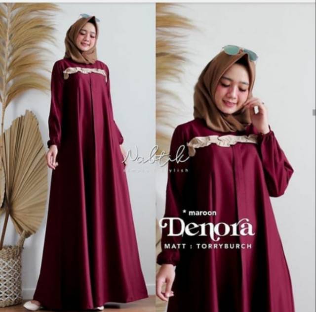 denora dress / gamis remaja terbaru  / fashion muslim terbaru  / dress wanita kekinian / dress muslim terbaru