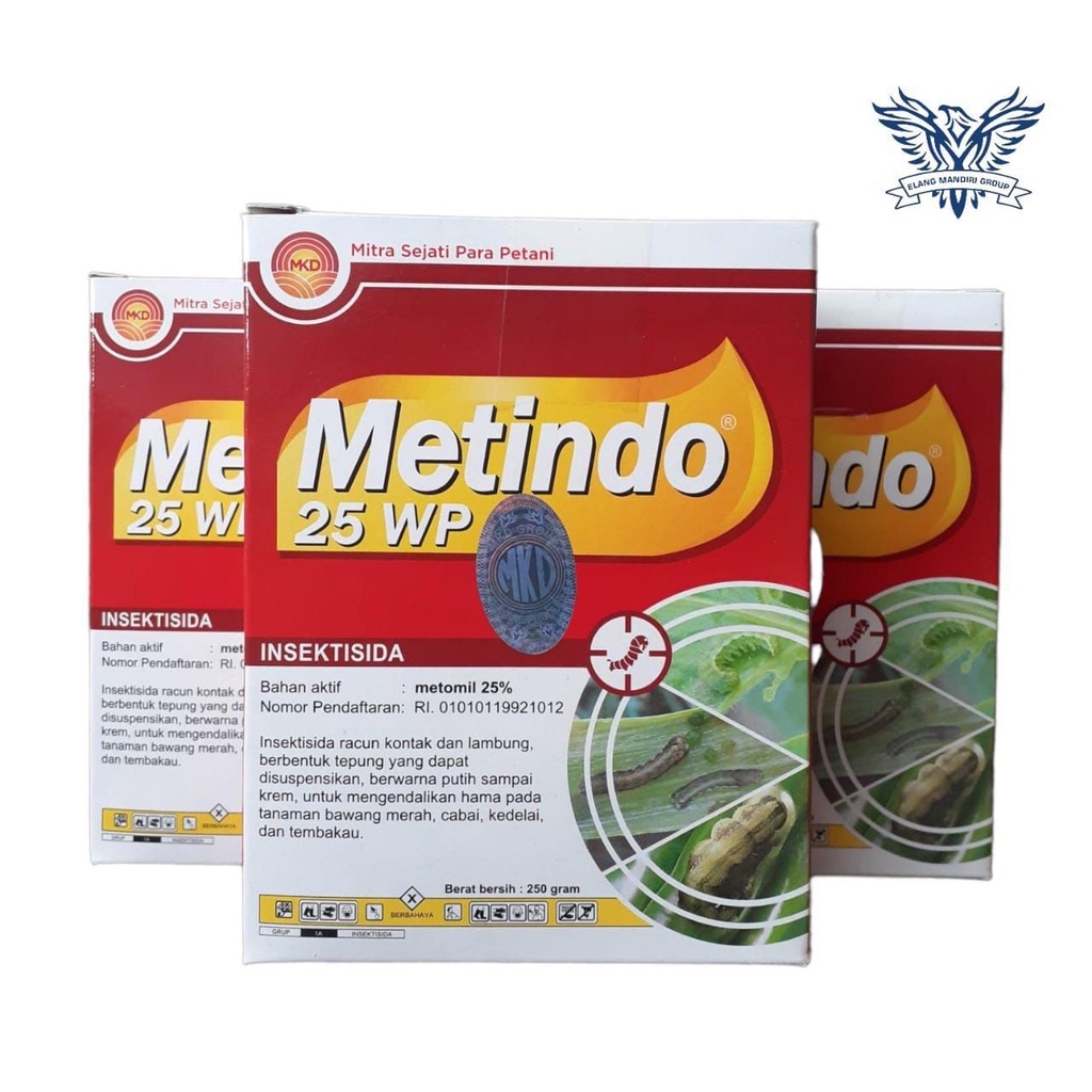 Metindo 25WP 250 gram metomil 25% pembasmi hama ulat dll pada tanaman sayur dan buah