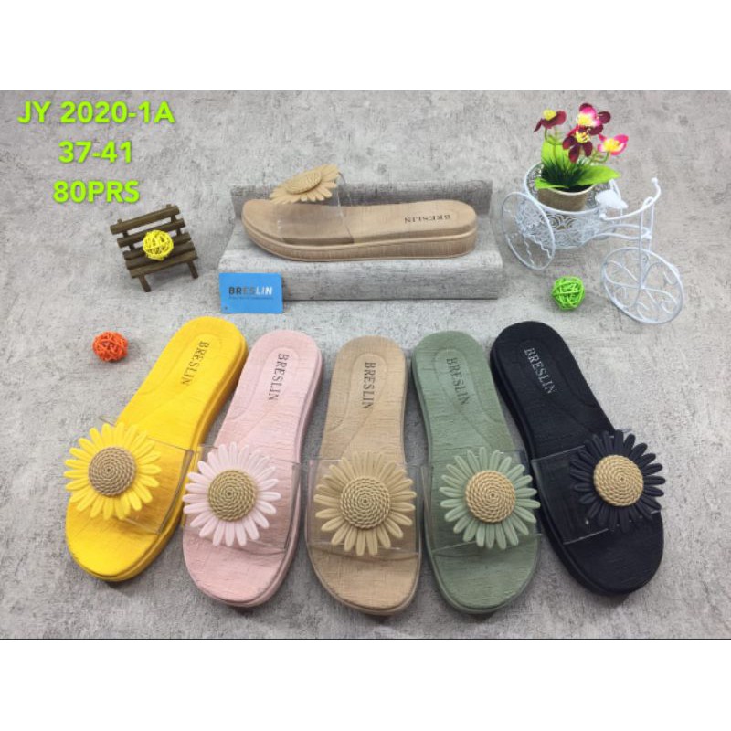 BRESLIN JY-2020-A1 / SANDAL SELOP WANITA BUNGA MATAHARI / SANDAL JELLY WANITA FLOWER