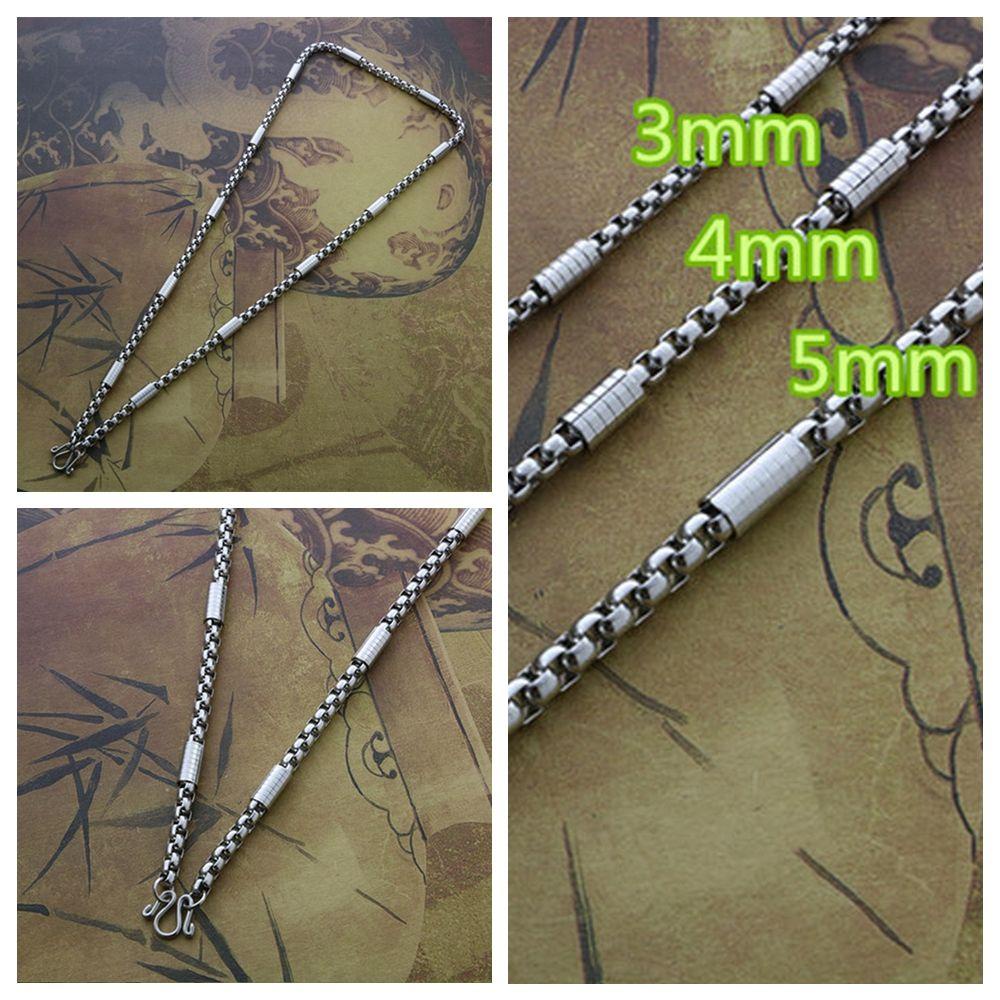 Solighter Kalung Titanium Steel3Per4/5MM Warna Silver Keren Punk Gothic Link Berat