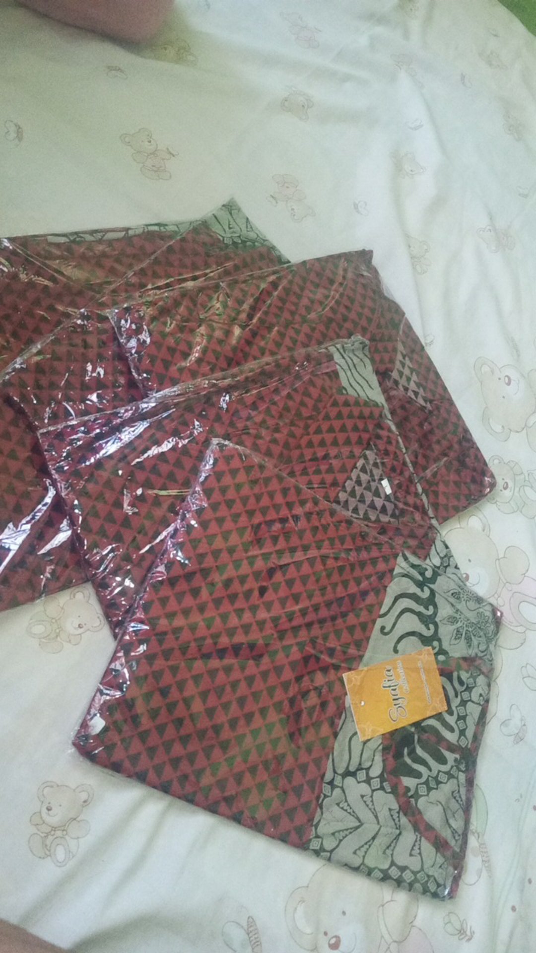 Batik Couple Keluarga Sania Ruffle Ori Ndoro Jowi Dnt Motif Bara Api Merah