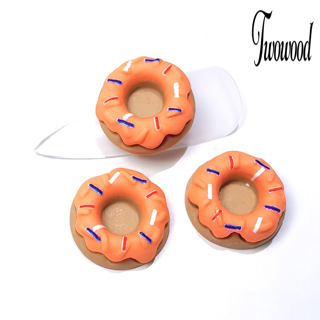 20 Pcs Aksesoris Kuku Bentuk Donat 3D Bahan Resin Untuk Perempuan